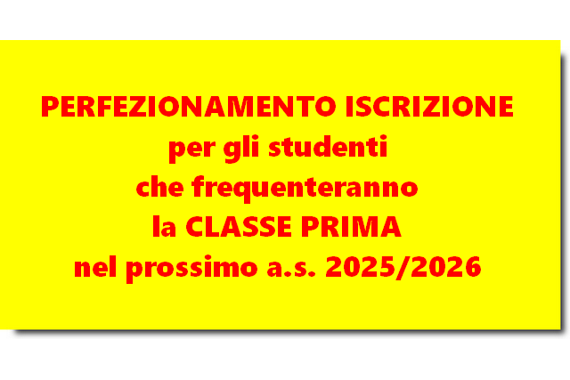 Perfezionamento iscrizione a.s. 2025/2026
